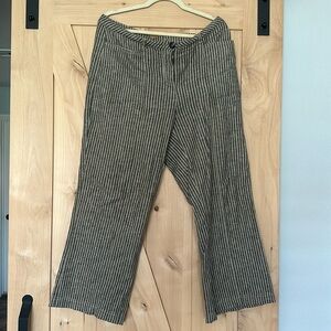 Sundance Striped Linen Pants Capsule Wadrobe Staple Sz 10P